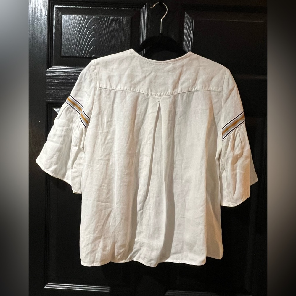 Zara Linen Blend Ruffle Blouse - Picture 5 of 9